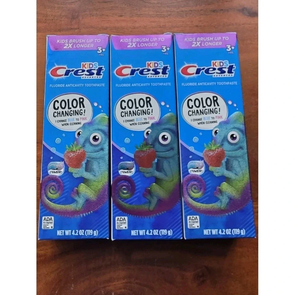 Crest‎ Kids Advanced Color Changing Toothpaste Fluoride 4.2 oz Pack of 3